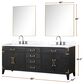 Lexora Home Laurel 80" Double Bathroom Vanity in Grey Oak with White Cultured Marble Top and Rectangular Sinks, , large