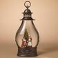 The Gerson Company Lighted Holiday Spinning Water Globe Lantern in Brown, , large