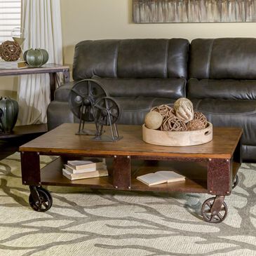 Nicolette Home Pinebrook Rectangle Coffee Table in Natural Pine, , large