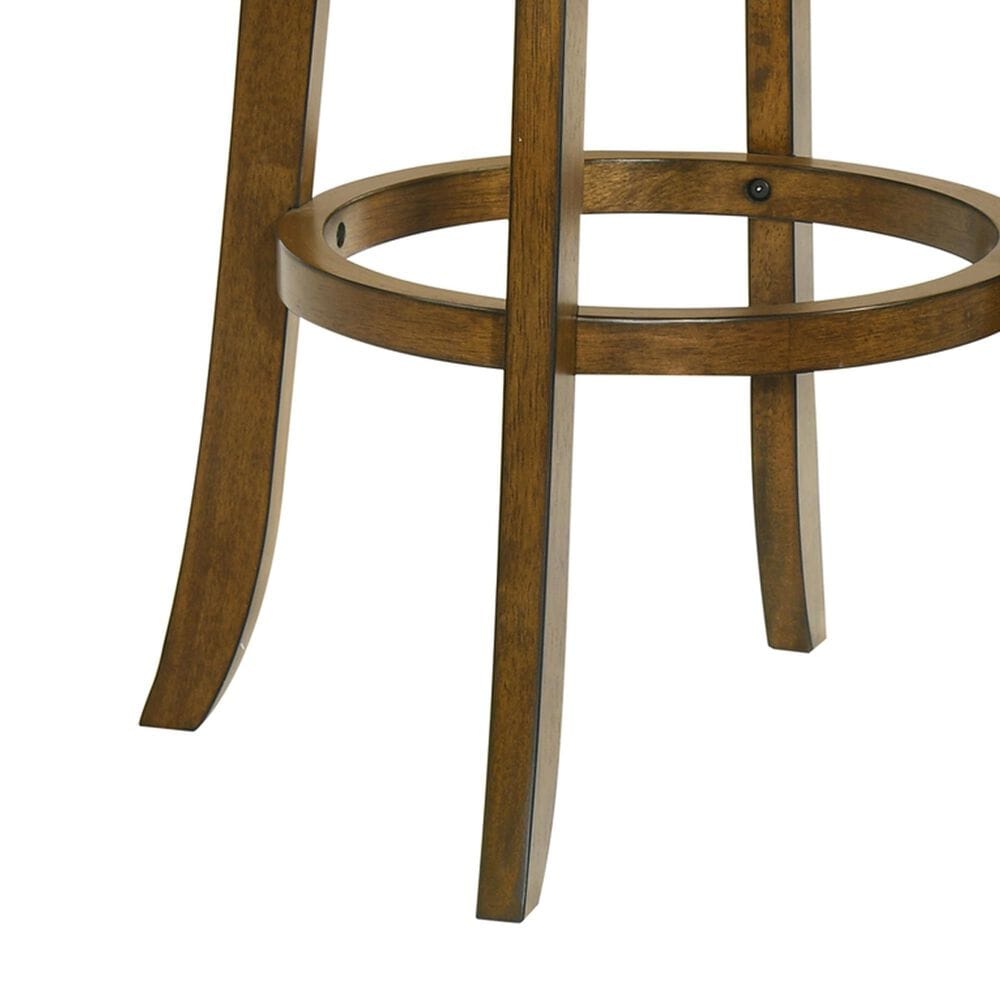 Armen Living Wren Swivel Bar Height Stool with Static Gray Upholstery in Sepia Brown, , large