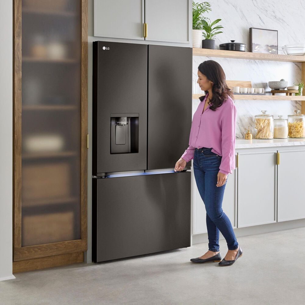 LG 26 cu. Ft 3 Door French Door, Counter Depth with Ice and Water In Printproof Black Stainless Steel, , large