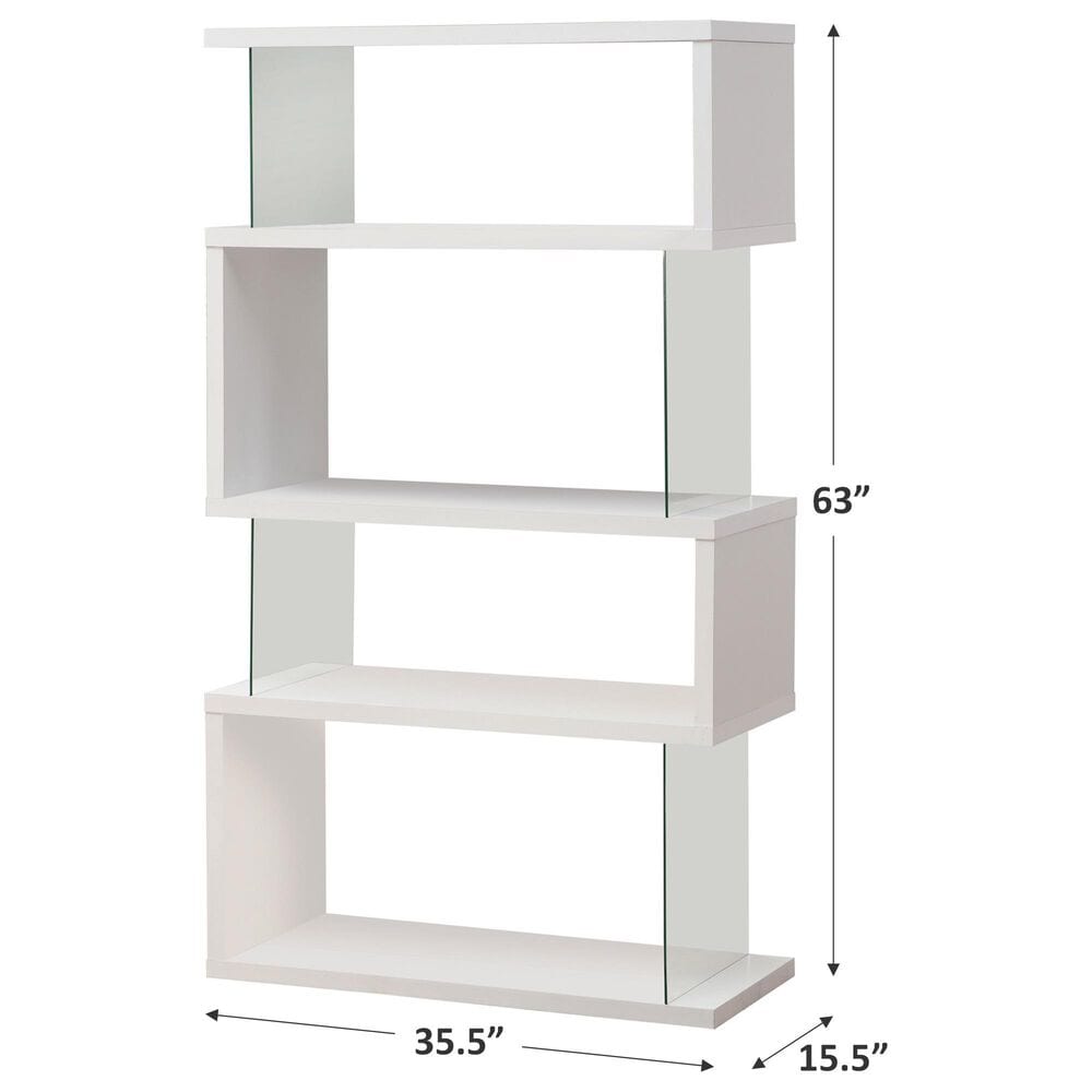 Pacific Landing Asymmetrical Snaking Bookshelf in White, , large
