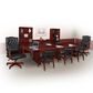 Regency Global Sourcing Ivy League Low Curved Back Captain Chair with Casters in Black, , large