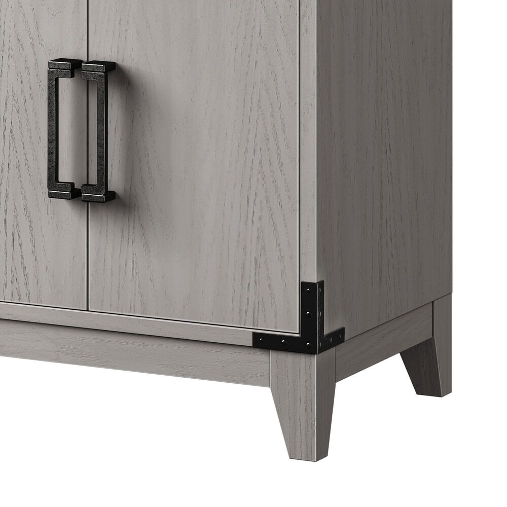 Lexora Home Laurel 60&quot; Double Bathroom Vanity in White Oak with White Quartz Top and Rectangular Sinks, , large