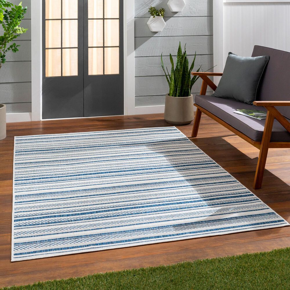 Surya Eagean EAG-2337 Navy, Light Blue, Blue and White 10&#39; x 13&#39;11&quot; Indoor/Outdoor Area Rug, , large
