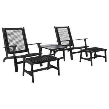 Safavieh Kelsey 5-Piece Patio Chat Set in Black, , large