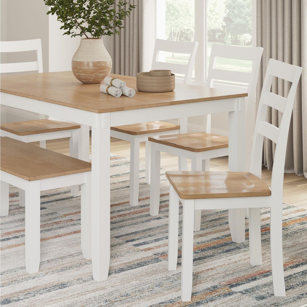 Ashley Gesthaven 6-Piece Rectangular Dining Set in Natural and White, , large