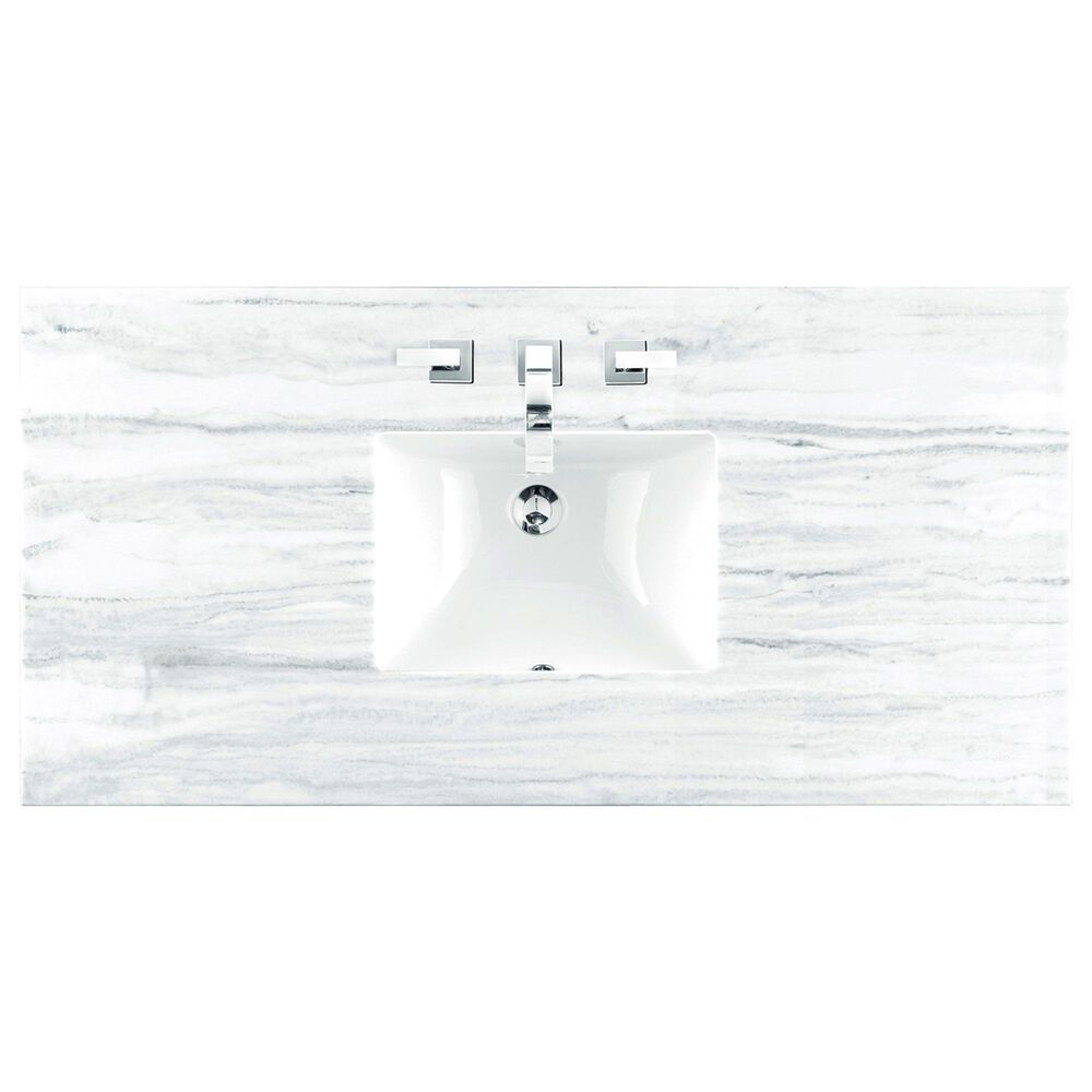 James Martin Vanities Brittany 48&quot; Single Bathroom Vanity in Burnished Mahogany with 3 cm Arctic Fall Solid Surface Top and Rectangle Sink, , large