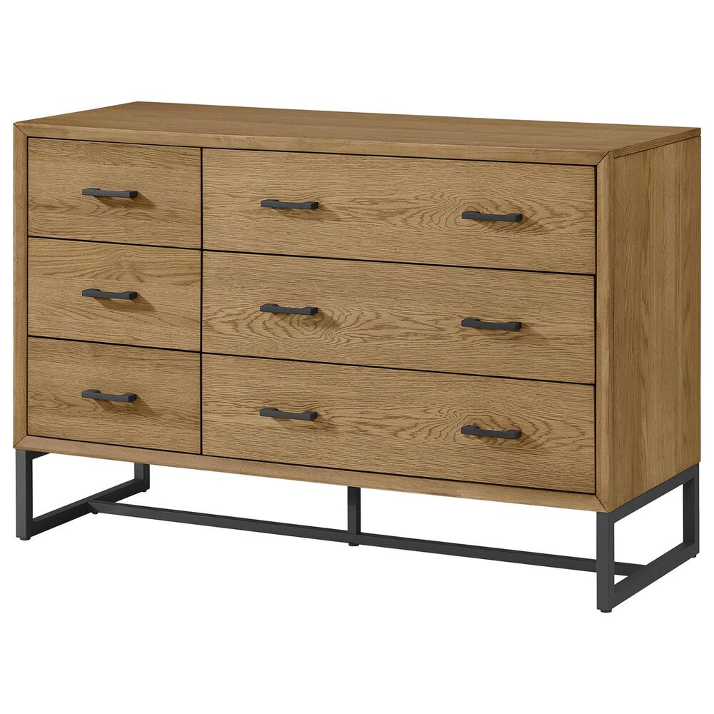 Eastern Shore Newport 6-Drawer Dresser in Natural Oak and Matte Black, , large