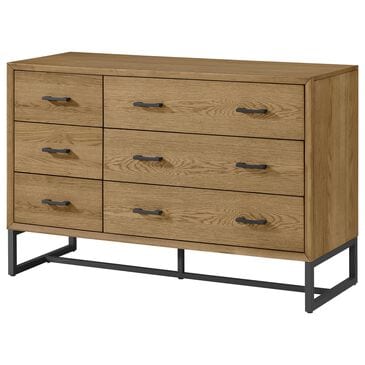 Eastern Shore Newport 6-Drawer Dresser in Natural Oak and Matte Black, , large