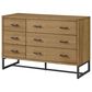 Eastern Shore Newport 6-Drawer Dresser in Natural Oak and Matte Black, , large