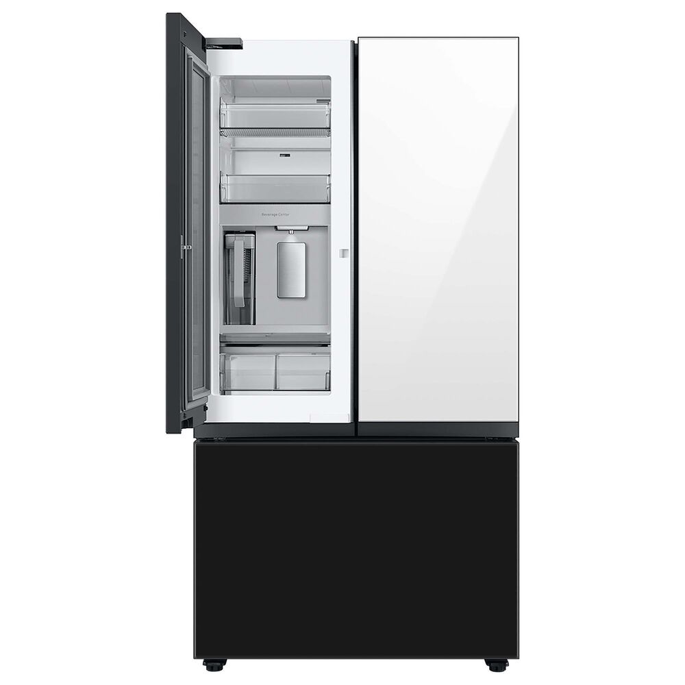 Samsung 30 Cu. Ft. Bespoke 3-Door French Door Refrigerator in White and Charcoal Glass, , large