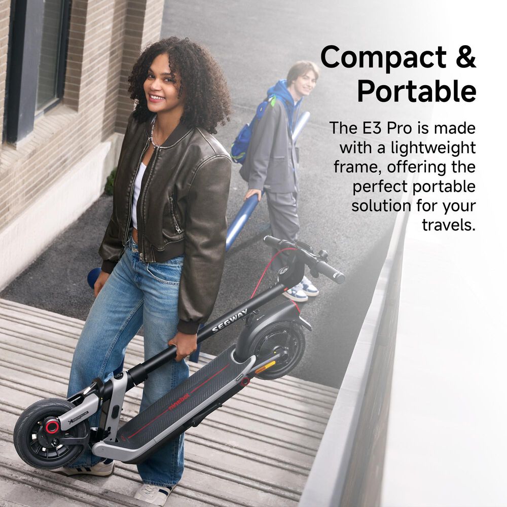 Segway E3 Pro Electric Scooter in Black and Gray, , large