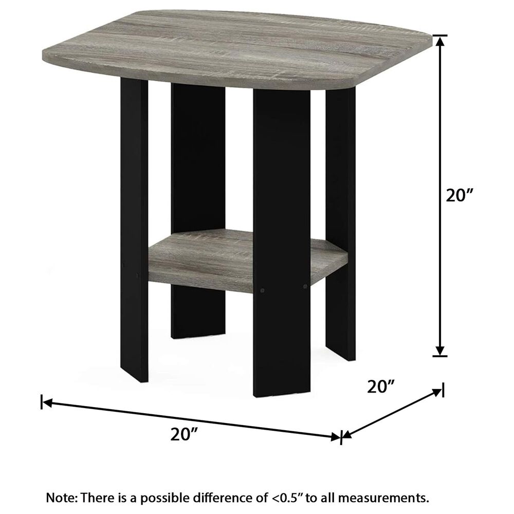 HOMLUX 1-Shelf End Table in French Oak and Black, , large