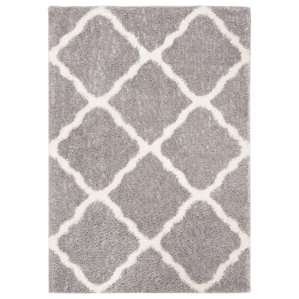 Safavieh Parma Shag PMA521G 3" x 5" Grey and Cream Area Rug, , large
