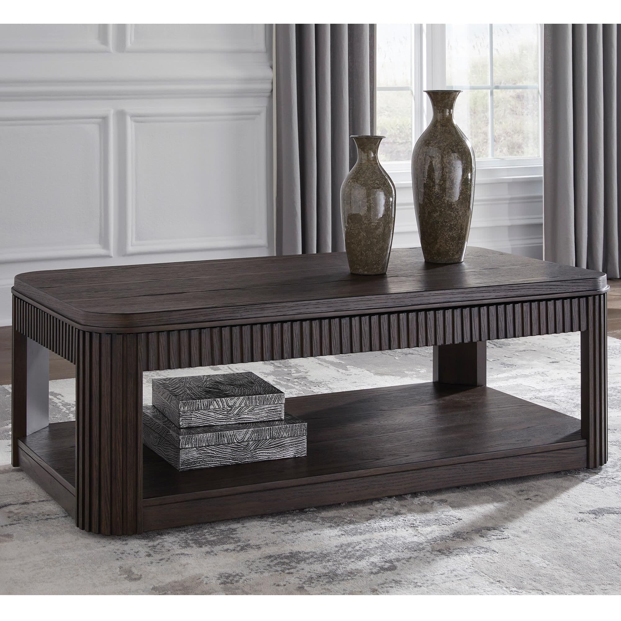 Ashley Carlibrie Lift Top Cocktail Table in Warm Brown