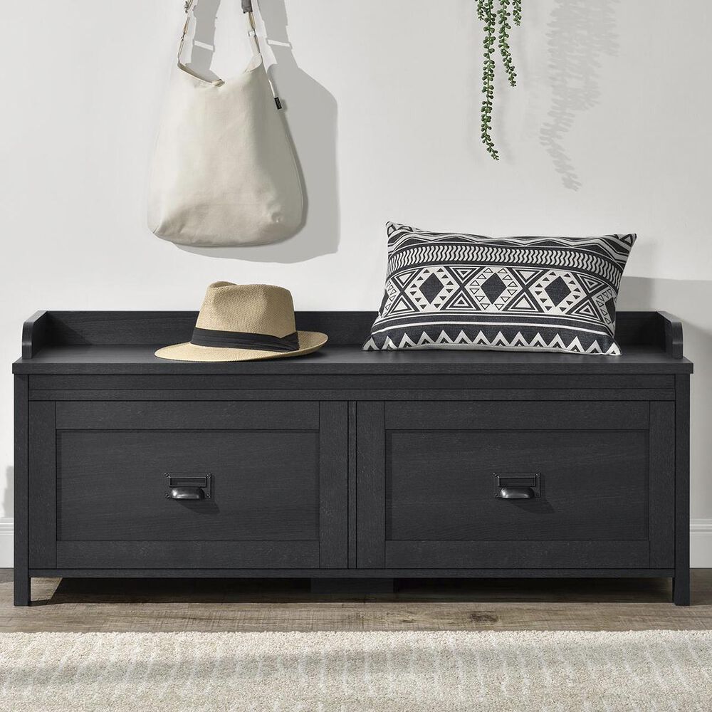 DHP Winthrop Entryway Storage Bench In Black Oak NFM atelieryuwa.ciao.jp