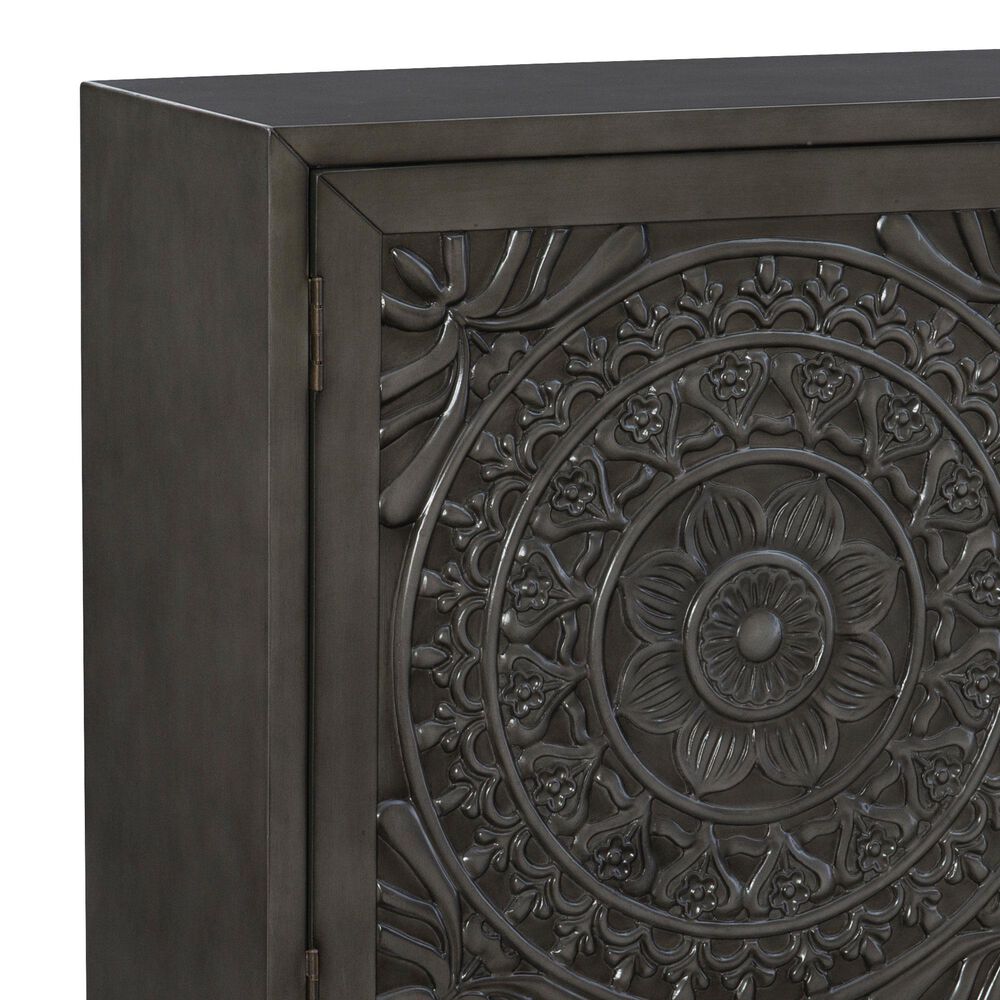 Linon Home Decor Grace Cabinet in Dark Grey, , large