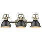Golden Lighting Duncan 3-Light Bath Vanity in Aged Brass, , large