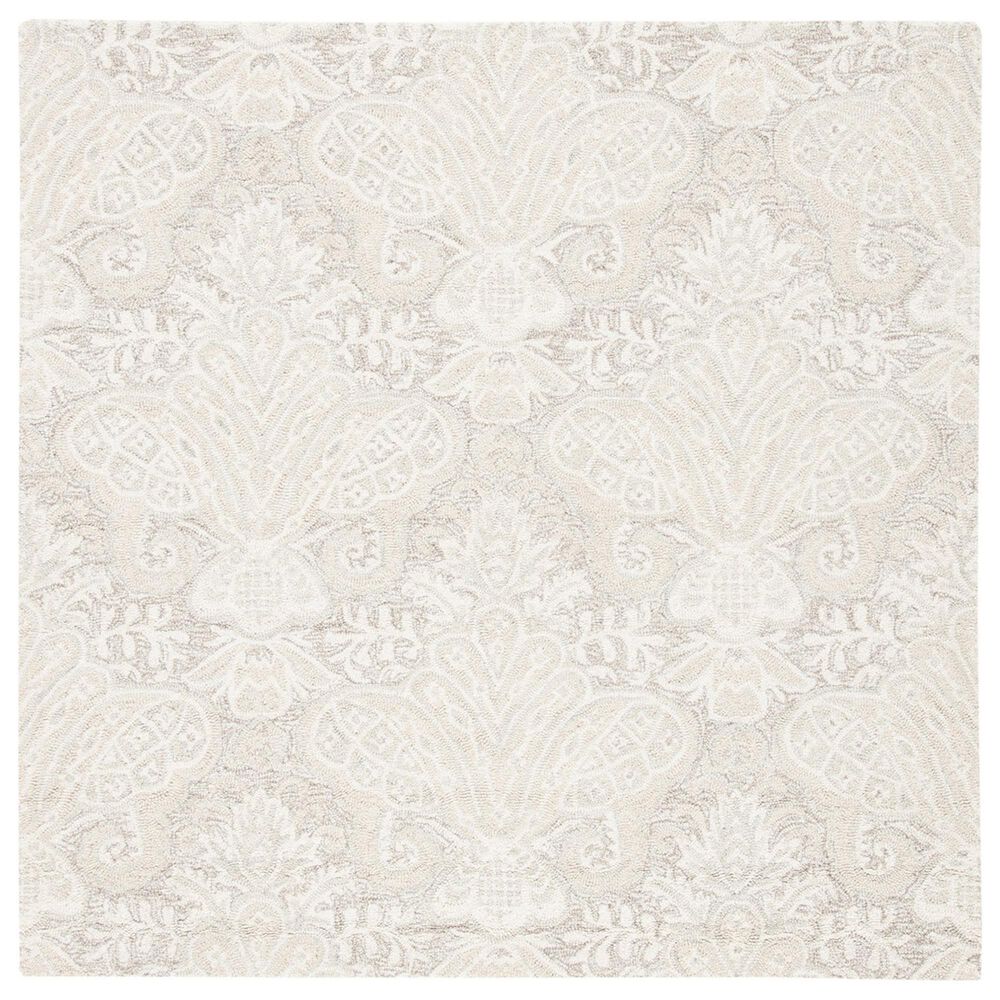 Safavieh Micro-Loop Damask 5" Square Beige Area Rug, , large