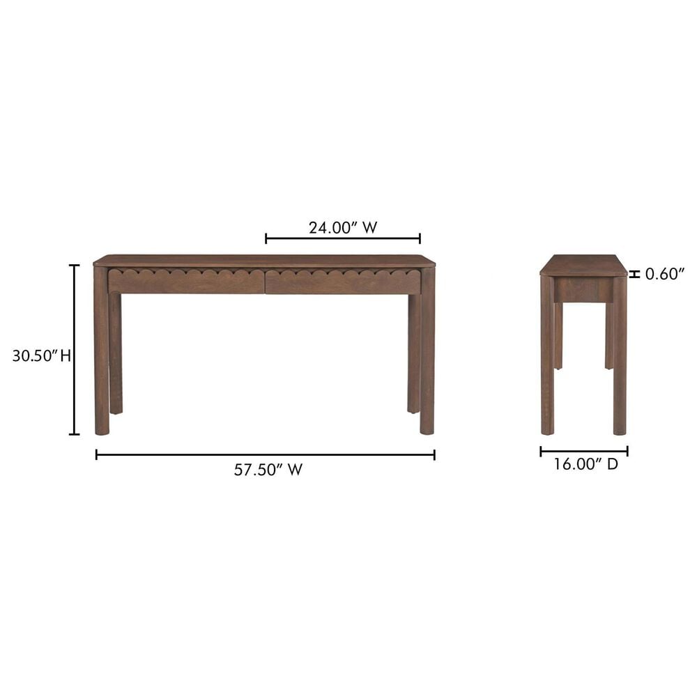 CityLine Wiley Console Table in Vintage Brown, , large