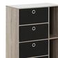 HOMLUX Multipurpose Storage Bookshelf Cabinet with 4 Bin Drawers in French Oak and Black, , large