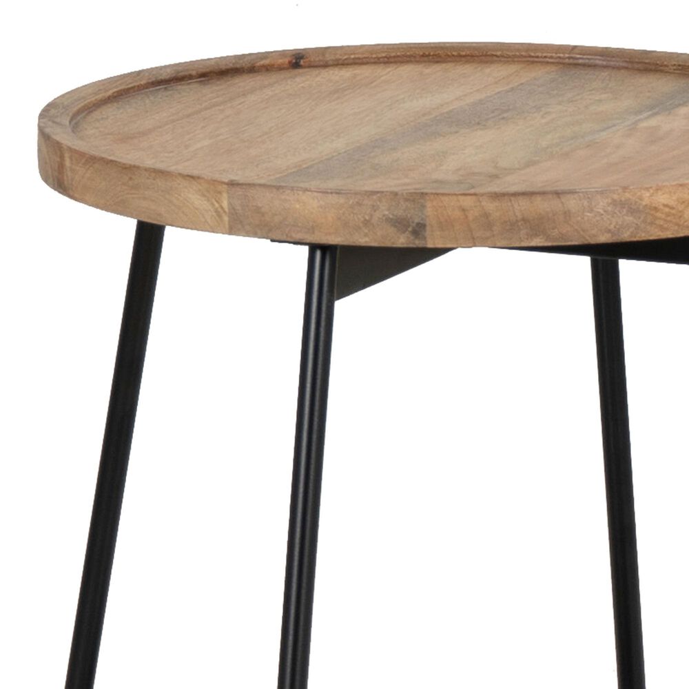 Linon Home Decor Evanston Side Table in Natural and Black, , large