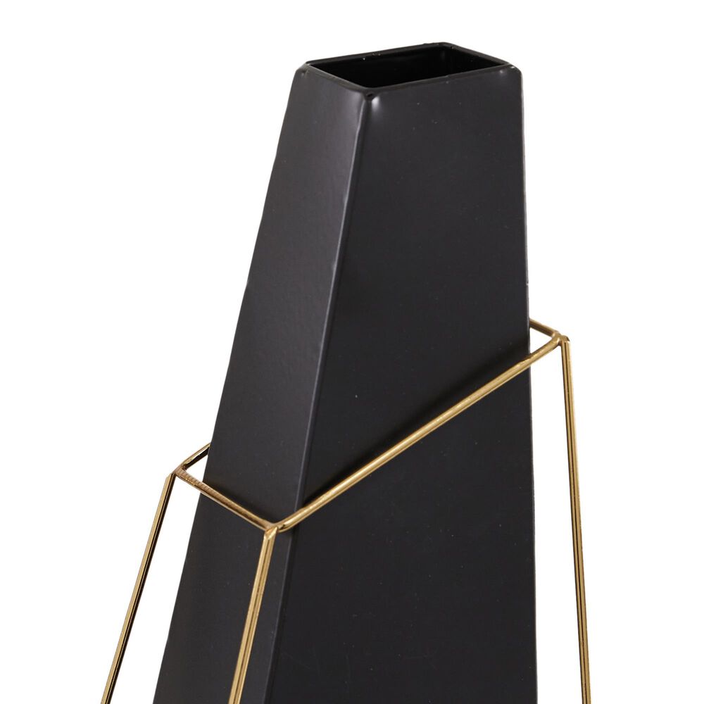 Maple and Jade 14&quot; Geometric Vase in Black and Gold &#40;Set of 3&#41;, , large