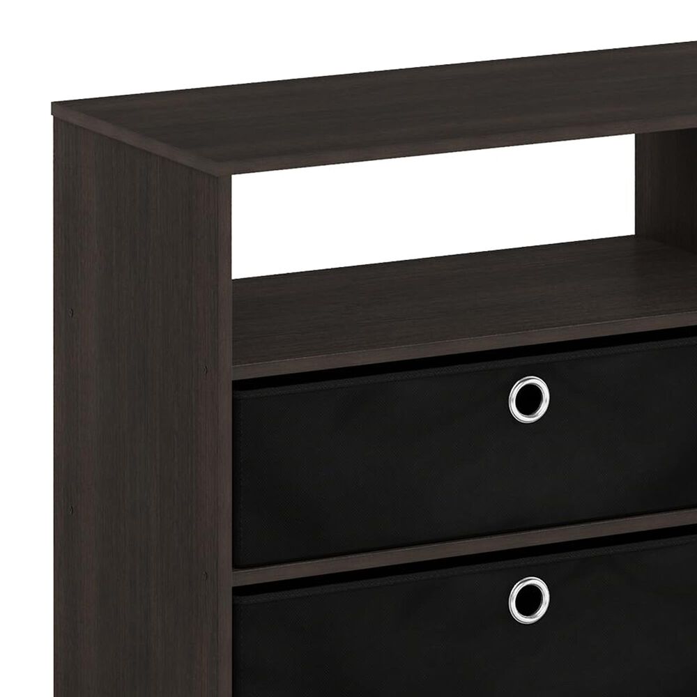 HOMLUX 46.6" Simple Design TV Stand with Bins in Walnut and Black, , large