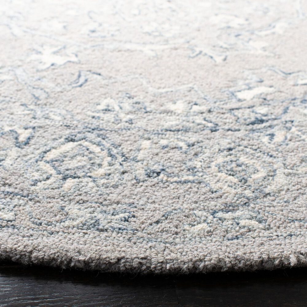 Safavieh Micro-Loop MLP504F 3&#39; Round Light Grey and Ivory Area Rug, , large