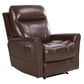 Simeon Collection Leather Power Recliner with Power Headrest in Hickory, , large