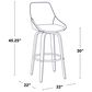 LumiSource Diana 30" Swivel Barstool with White Faux Leather Upholstery in Walnut and Black (Set of 2), , large