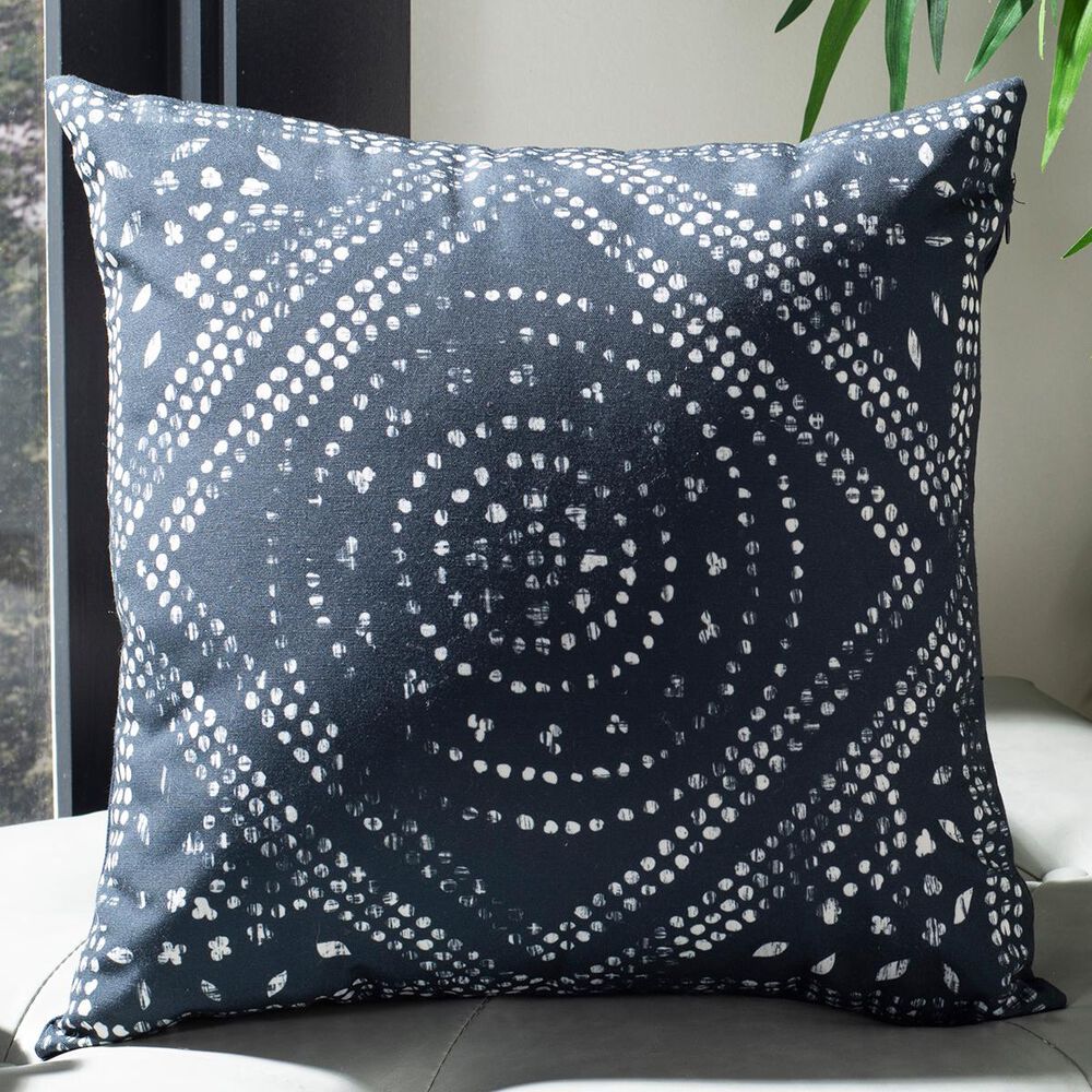 Safavieh Mallory Pillow in Deep Blue/White, , large
