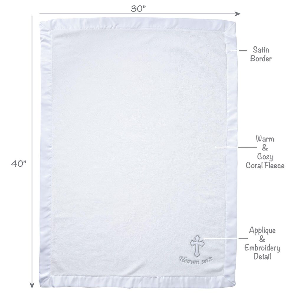 Lambs &amp; Ivy Heaven Sent Baby Blanket in White, , large