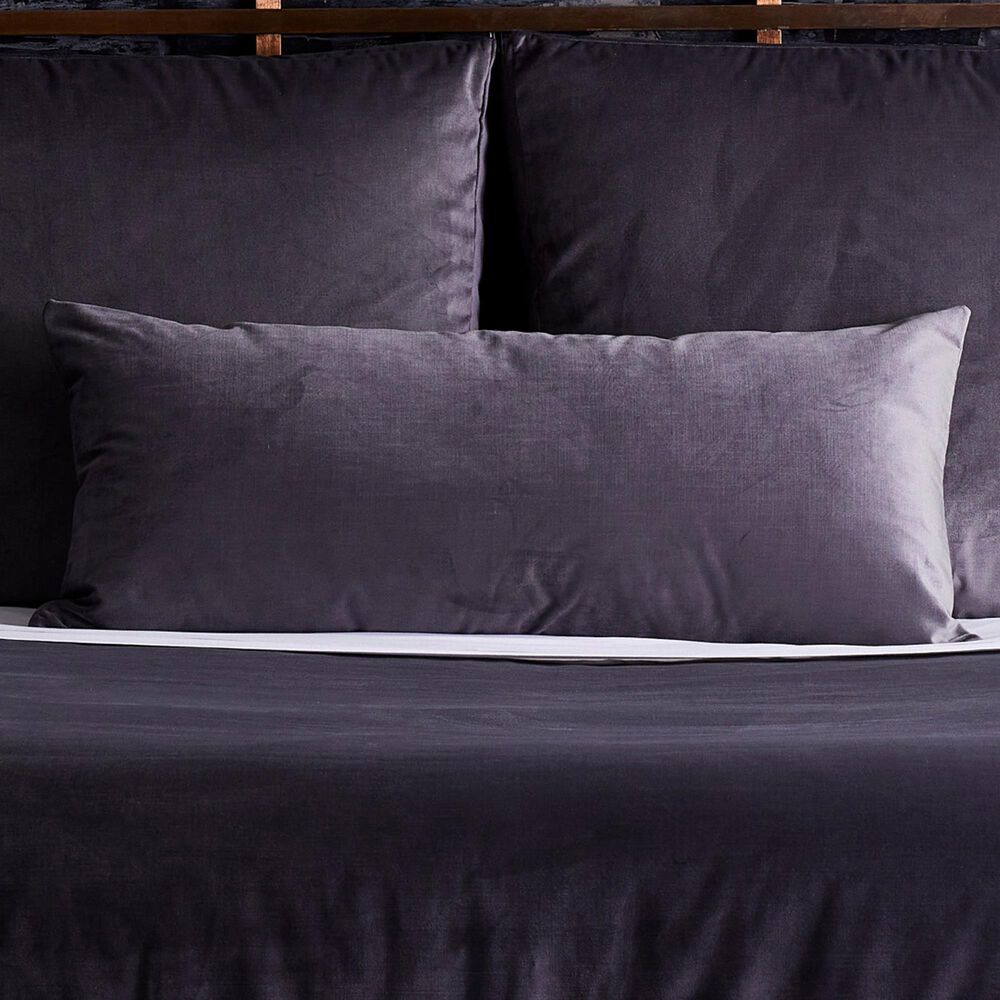 Ann Gish Modern Velvet 36" x 25" Box Throw Pillow in Charcoal, , large