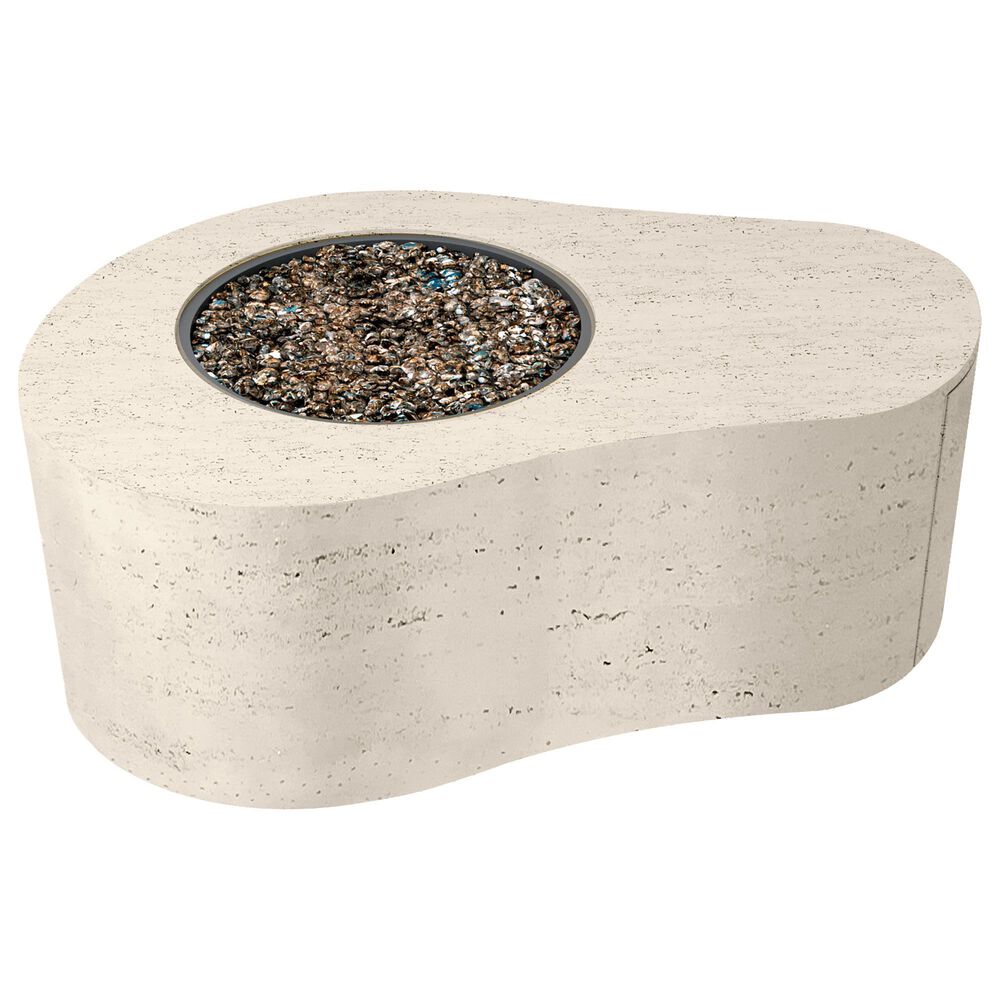 Ebel Outdoor Furniture Tahoe Fire Pit Table with Tumbled Fire Stone in Shell, , large