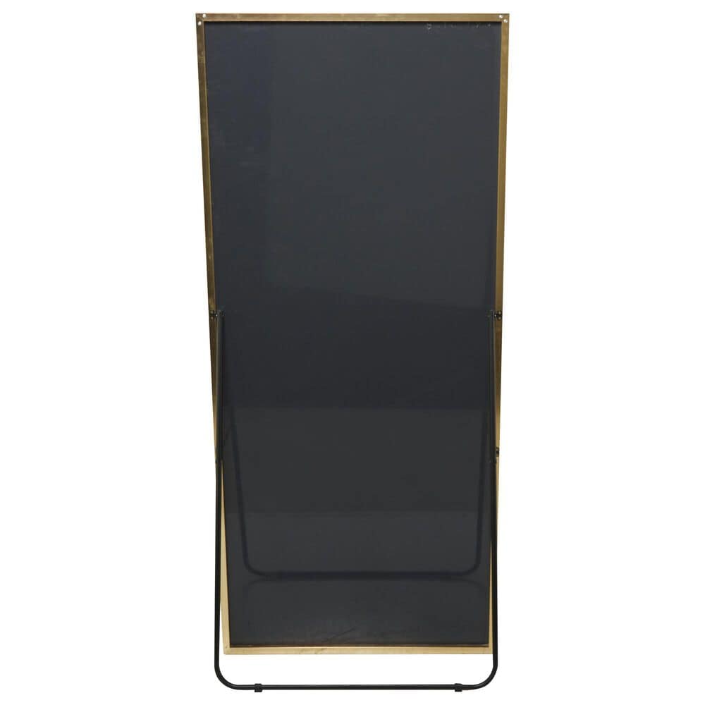 Maple and Jade Floor Mirror with Stand in Gold, , large