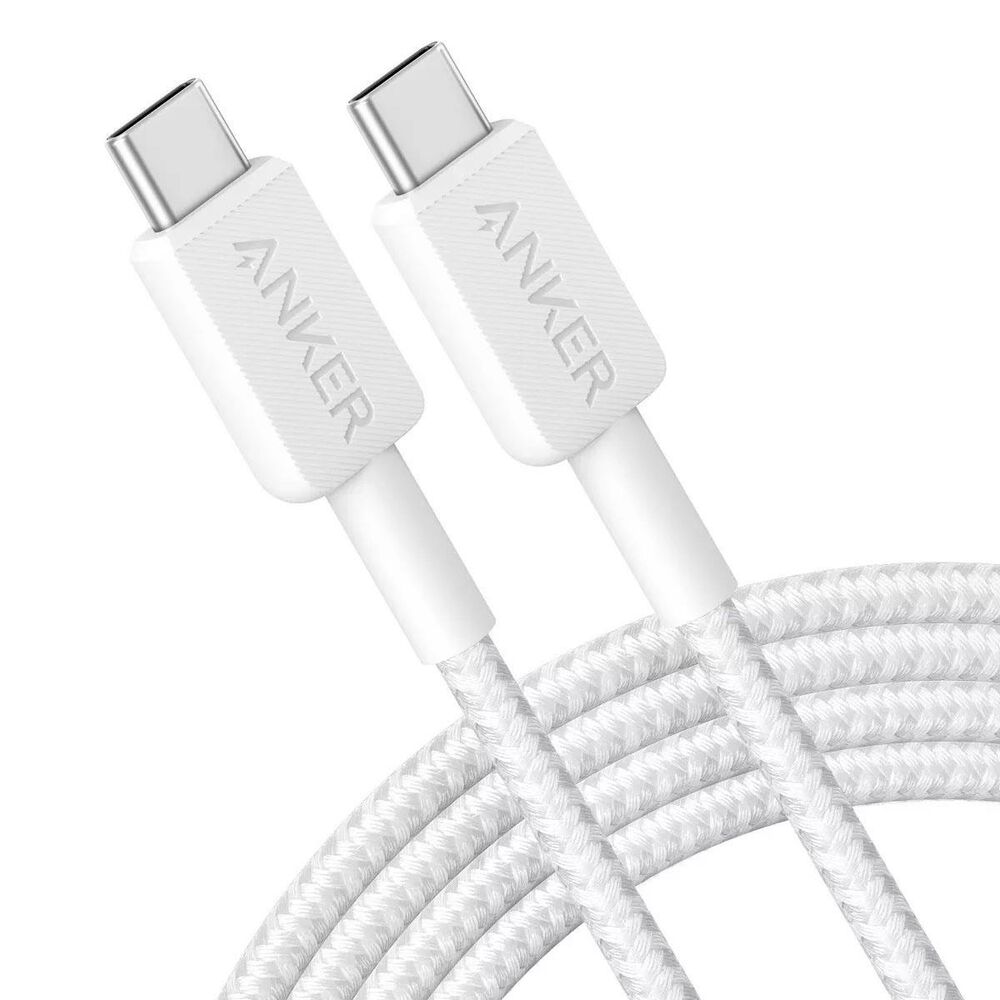 Anker 6" Braided USB-C to USB-C Cable in White, , large