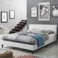 Modway Linnea Faux Leather Queen Platform Bed in White, , large