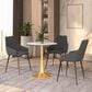 Leisuremod Bristol 24" Round Dining Table with MDF Top in Gold and Marbled White - Table Only, , large