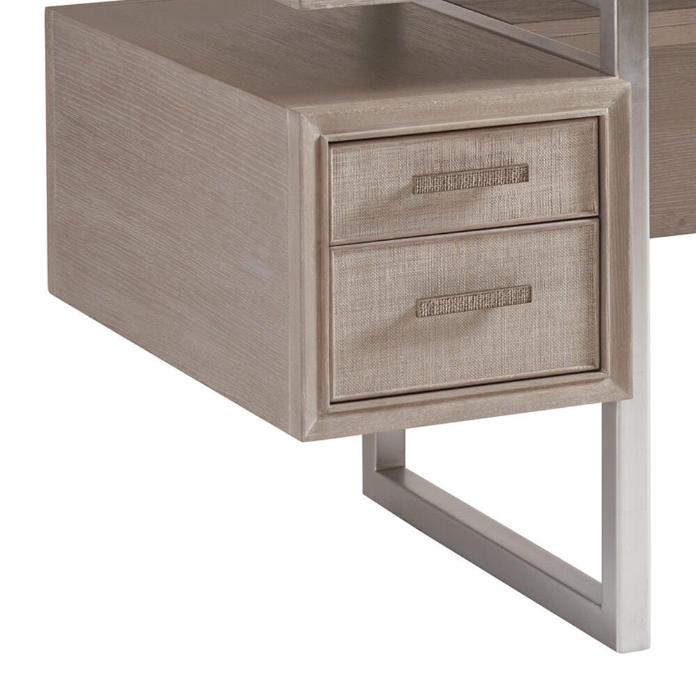 Lexington Home Brands Evanston Writing Desk in Misty White and Silver, , large