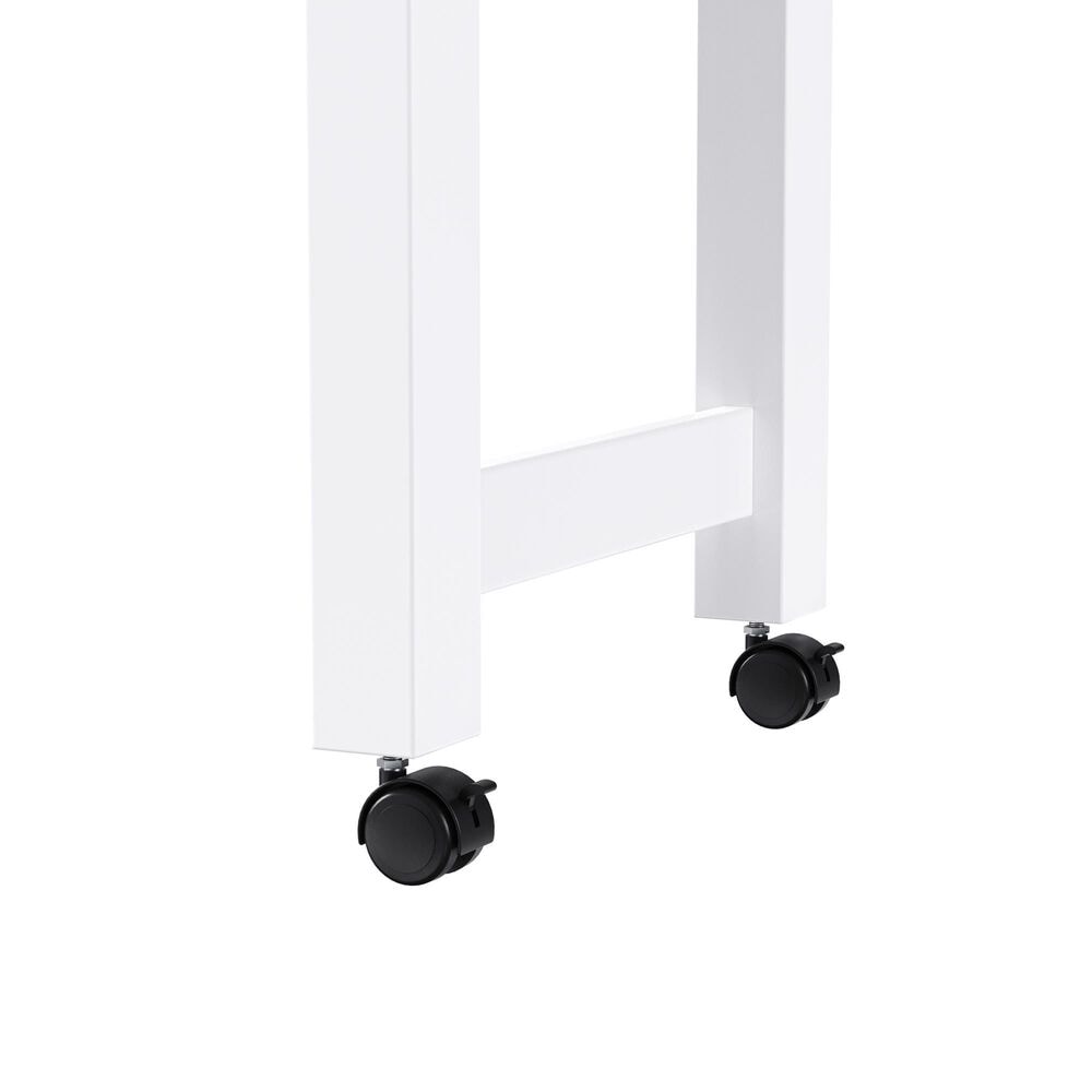 HOMLUX 74.8" Kitchen Island with Extendable Dining Table in White and Natural, , large