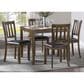 Homelegance Faust 5-Piece Square Dining Set in Charcoal Brown, , large