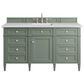 James Martin Vanities Brittany 60" Single Bathroom Vanity in Smokey Celadon with 3 cm Arctic Fall Solid Surface Top and Rectangular Sink, , large