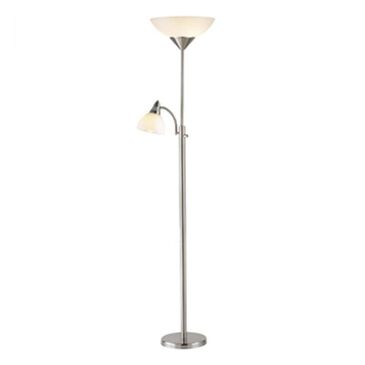 Living Essentials Piedmont Combo Torchiere Floor Lamp in Satin Steel, , large