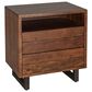 Home Trends & Design Aspen 2-Drawer Nightstand in Walnut and Antique Zinc, , large