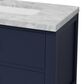 Lexora Home Castor 72" Double Bathroom Vanity in Blue with 2 cm White Carrara Marble Top and Rectangular Sinks, , large