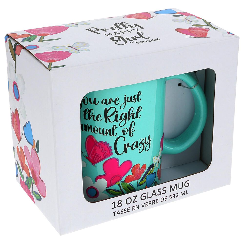 Pavilion Crazy 18 Oz Glass Mug in Teal, , large