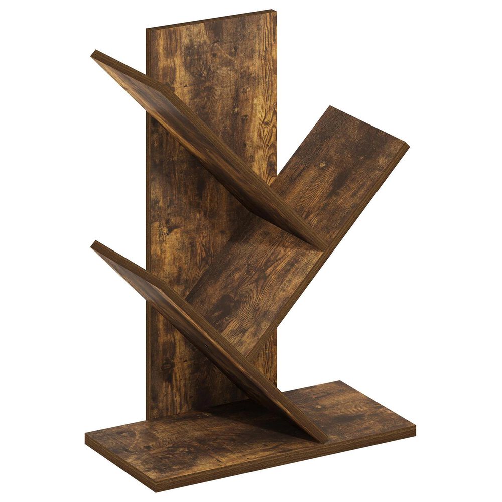 HOMLUX 3-Tier Floor Standing Tree Bookcase in Amber Pine, , large