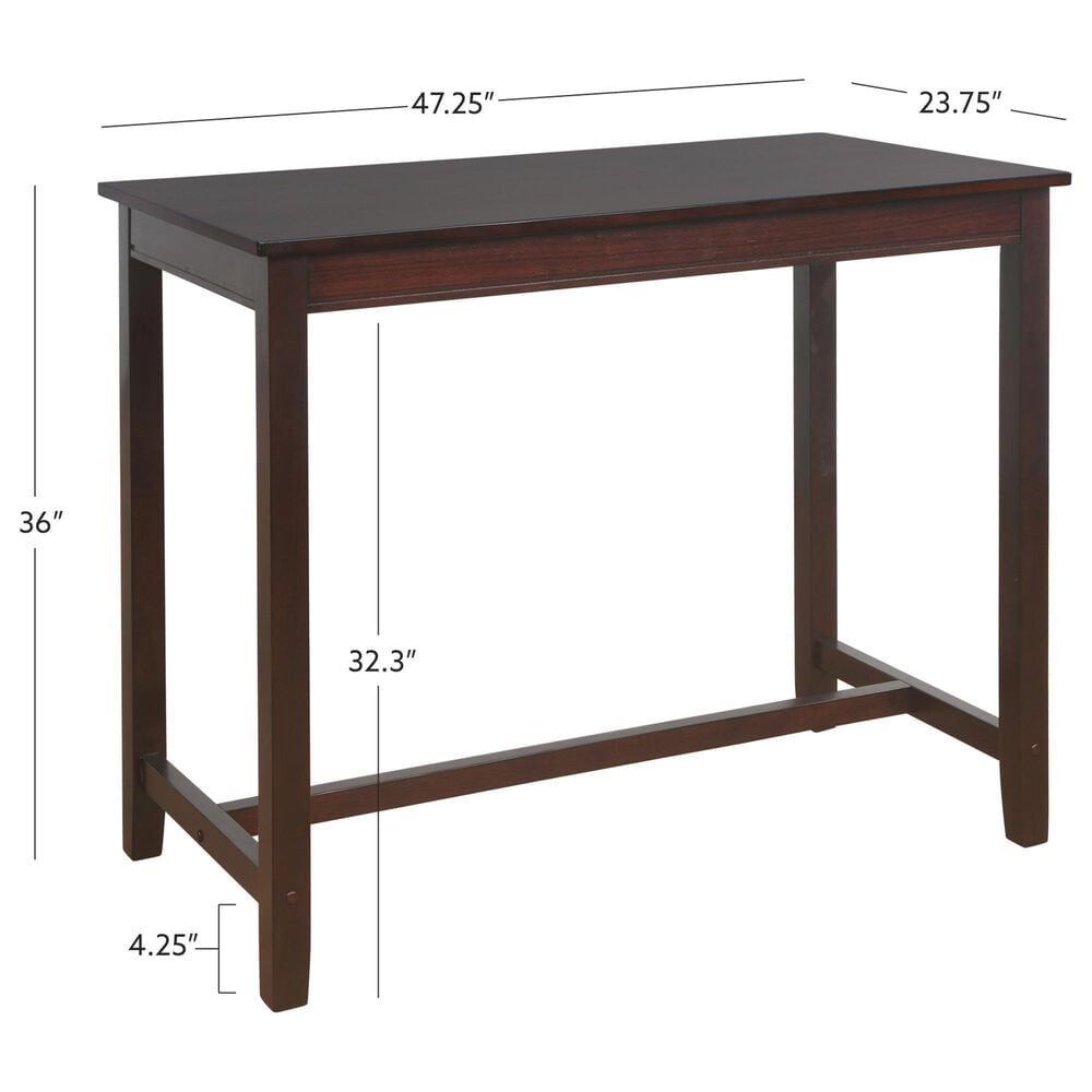 Linon Home Decor Claridge Counter Height Pub Table in Walnut Brown - Table Only, , large